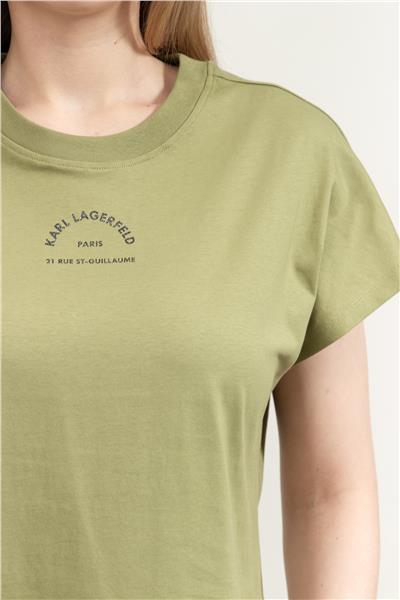 Karl Lagerfeld Rsg Glitter Relaxed Kadın Bisiklet Yaka T-Shirt