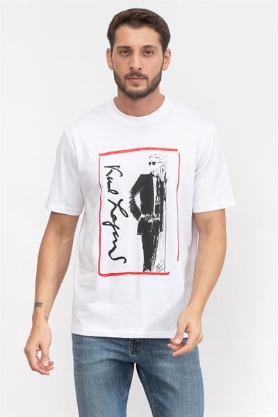 Karl Lagerfeld Series Erkek Bisiklet Yaka T-Shirt