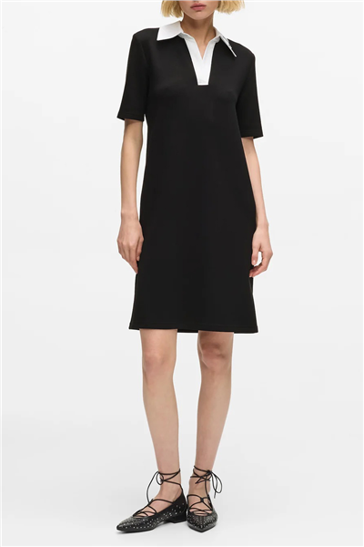 Karl Lagerfeld Signature Collar Kadın T-Shirt Elbise Siyah