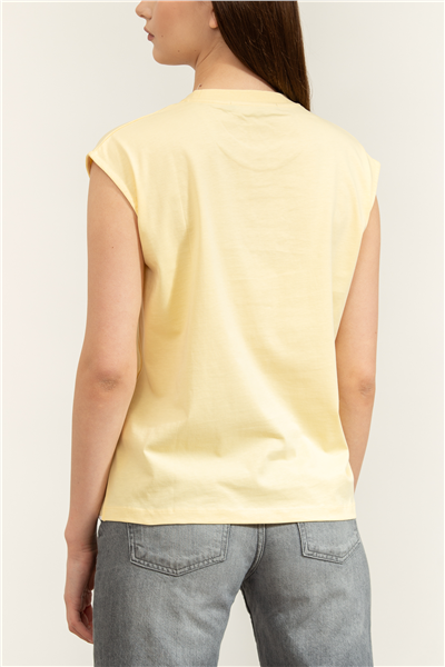 Karl Lagerfeld Signature Hem Tank Top Kadın Bisiklet Yaka T-Shirt