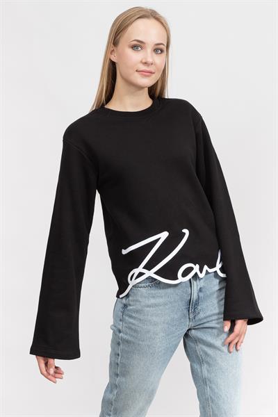 Karl Lagerfeld Signature Kadın Bisiklet Yaka Sweatshirt
