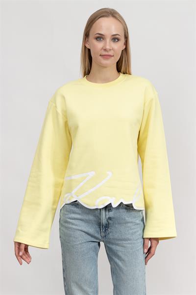 Karl Lagerfeld Signature Kadın Bisiklet Yaka Sweatshirt