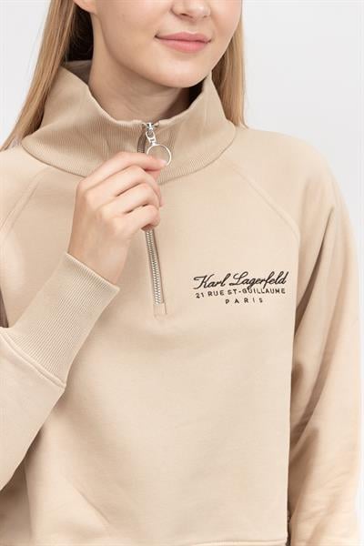 Karl Lagerfeld Signature Kadın Fermuarlı Sweatshirt