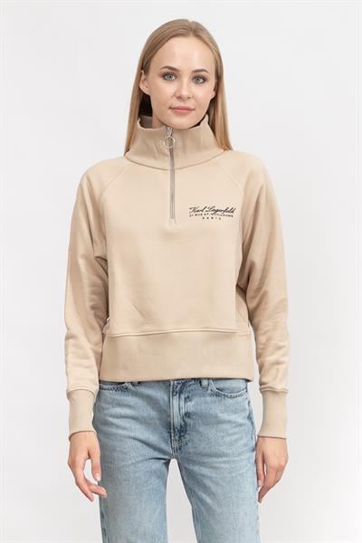 Karl Lagerfeld Signature Kadın Fermuarlı Sweatshirt