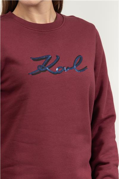 Karl Lagerfeld Signature Sequins Kadın Bisiklet Yaka Sweatshirt