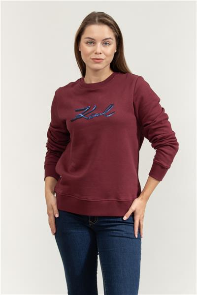 Karl Lagerfeld Signature Sequins Kadın Bisiklet Yaka Sweatshirt