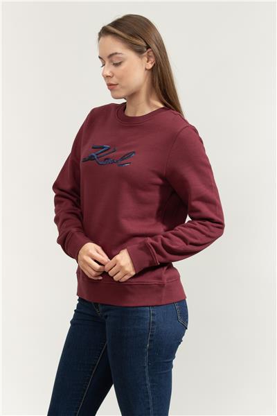 Karl Lagerfeld Signature Sequins Kadın Bisiklet Yaka Sweatshirt