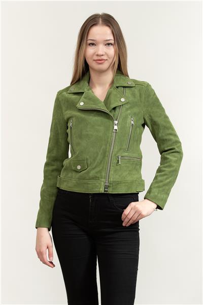 Karl Lagerfeld Suede Leather Biker Kadın Deri Mont