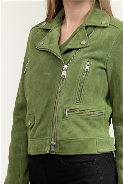 Karl Lagerfeld Suede Leather Biker Kadın Deri Mont