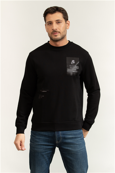 Karl Lagerfeld Sweat Crewneck Erkek Bisiklet Yaka Sweatshirt