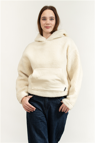 Karl Lagerfeld Teddy Cropped Kadın Bisiklet Yaka Sweatshirt