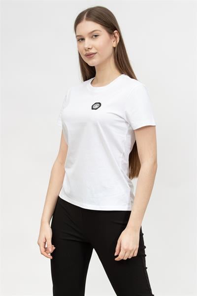 Karl Lagerfeld Wax Seal Logo  Kadın Bisiklet Yaka T-Shirt