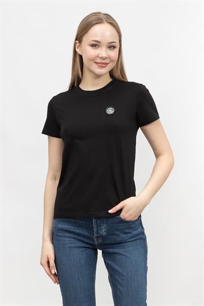 Karl Lagerfeld Wax Seal Logo  Kadın Bisiklet Yaka T-Shirt