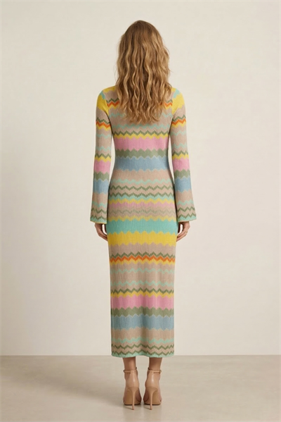 Lalamia Kadın Missoni Renkli Aksesuarlı Elbise