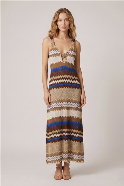 Lalamia Kadın Missoni Simli Elbise