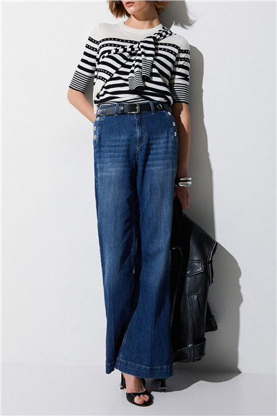 Liu Jo B.Up Flare Button H.W. Kadın Jean Pantolon Mavi