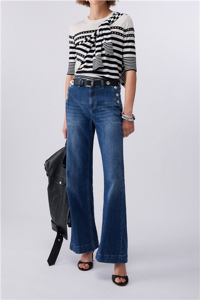 Liu Jo B.Up Flare Button H.W. Kadın Jean Pantolon Mavi