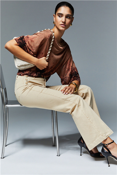 Liu Jo B.Up Flare Jewel H.W. Kadın Pantolon Bej
