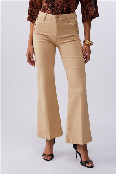 Liu Jo B.Up Flare Jewel H.W. Kadın Pantolon Bej