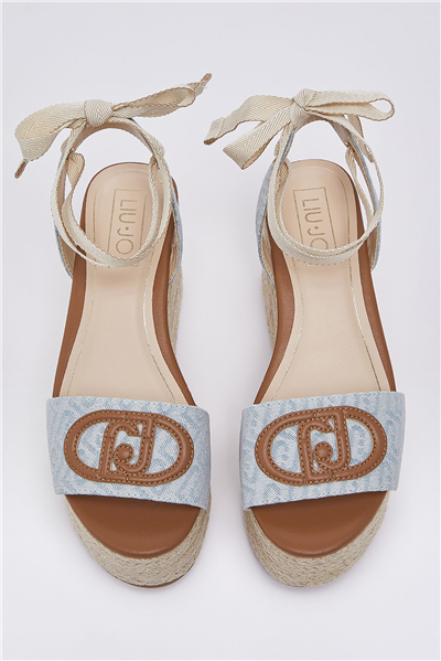 Liu Jo Bali 02 Monogram Kadın Sandalet Açık Mavi