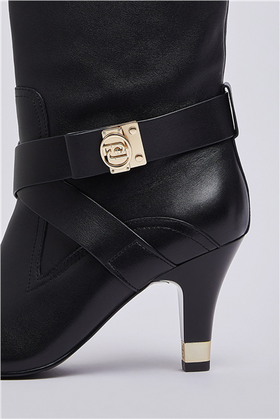 Liu Jo Blake 02 - Ankle Boot Baby Calf Leather Black Kadın Bot Siyah