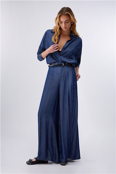 Liu Jo Camicia Denim Chambray Kadın Kot Gömlek Çok Renkli
