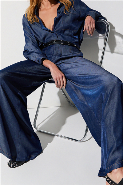 Liu Jo Camicia Denim Chambray Kadın Kot Gömlek Çok Renkli