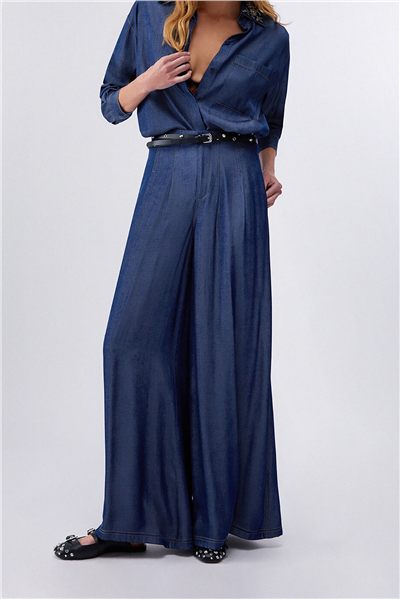 Liu Jo Camicia Denim Chambray Kadın Kot Gömlek Çok Renkli