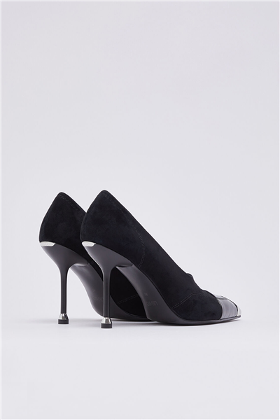 Liu Jo Demi 16 - Decollete Kid Suede/Box Spread Black Kadın Topuklu Ayakkabı Siyah