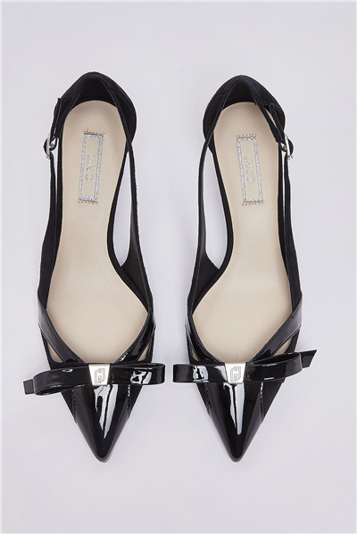 Liu Jo Deva 21 - Decollete Kid Suede/Patent Black Kadın Topuklu Ayakkabı Siyah