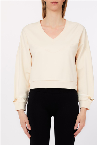 Liu Jo Ecs Felpa Chiusa Kadın Bisiklet Yaka Sweatshirt