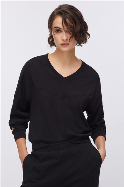 Liu Jo Ecs Felpa Chiusa Kadın Bisiklet Yaka Sweatshirt