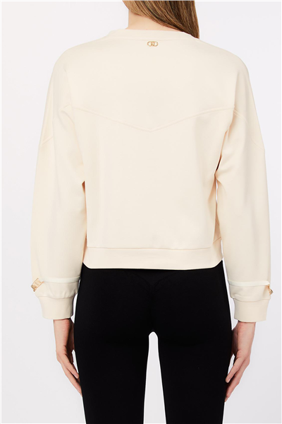 Liu Jo Ecs Felpa Chiusa Kadın Bisiklet Yaka Sweatshirt