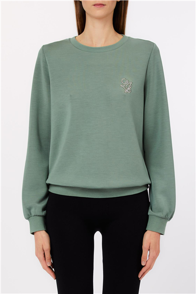 Liu Jo Ecs Felpa Chiusa Kadın Bisiklet Yaka Sweatshirt