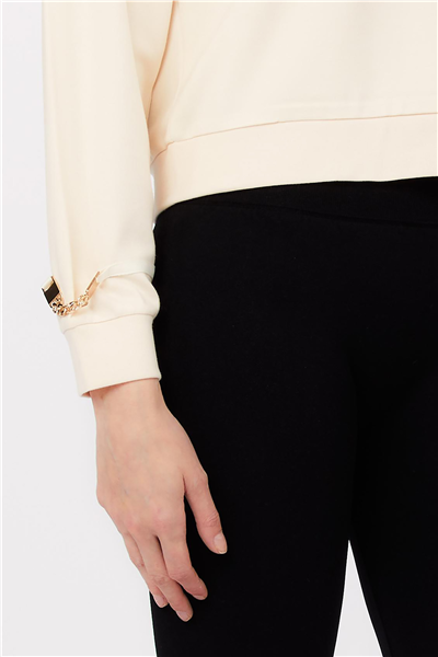 Liu Jo Ecs Felpa Chiusa Kadın Bisiklet Yaka Sweatshirt