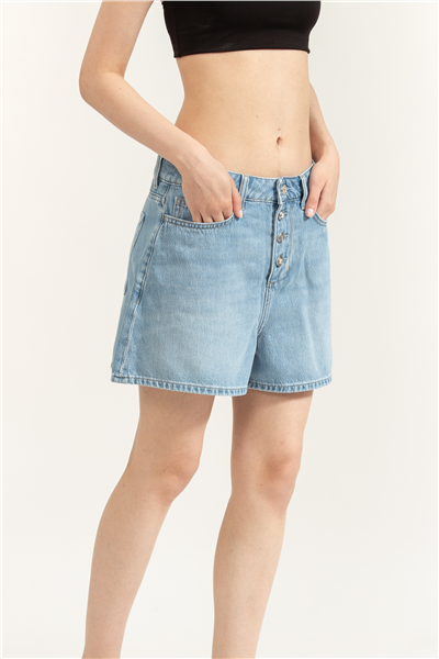 Liu Jo Ecs Short Bottoni Kadın Jean Pantolon