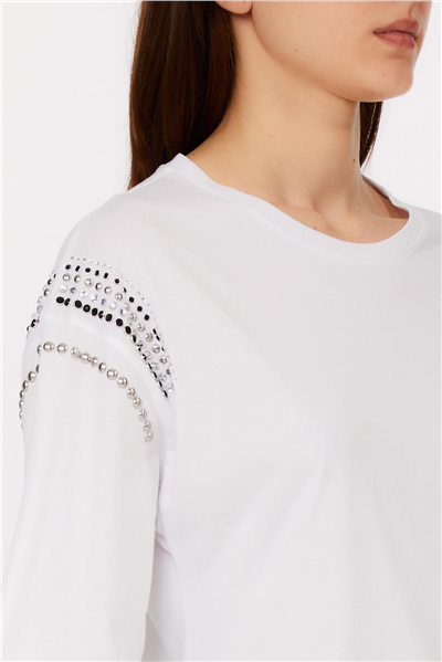 Liu Jo Ecs T-Shirt Moda M/C Kadın Bisiklet Yaka T-Shirt