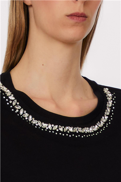 Liu Jo Ecs T-Shirt Moda M/C Kadın Bisiklet Yaka T-Shirt