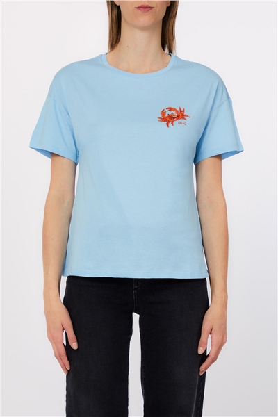 Liu Jo Ecs T-Shirt Moda M/C Kadın Bisiklet Yaka T-Shirt