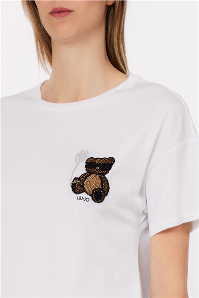 Liu Jo Ecs T-Shirt Moda M/C Kadın Bisiklet Yaka T-Shirt