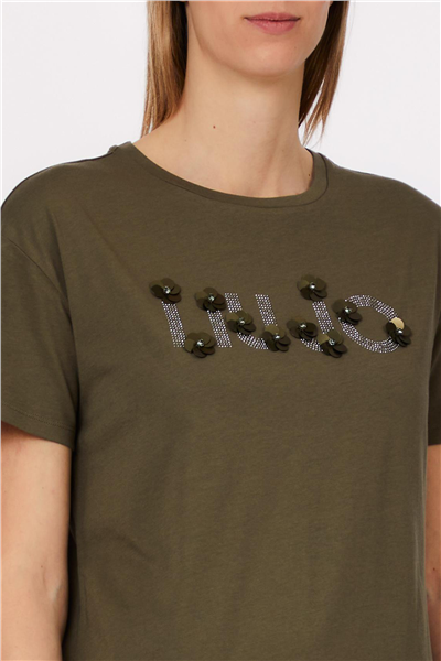 Liu Jo Ecs T-Shirt Moda M/C Kadın Bisiklet Yaka T-Shirt