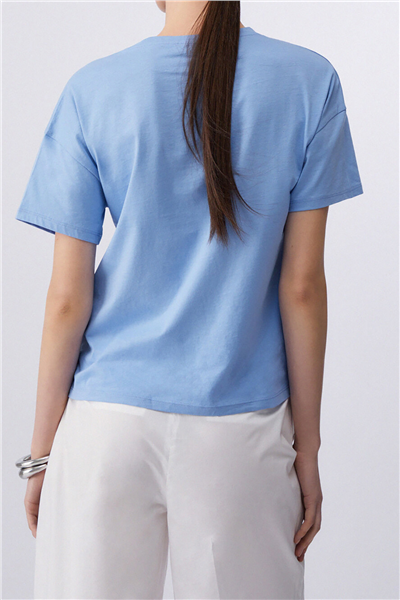 Liu Jo Ecs T-Shirt Moda M/C Kadın Bisiklet Yaka T-Shirt Çok Renkli
