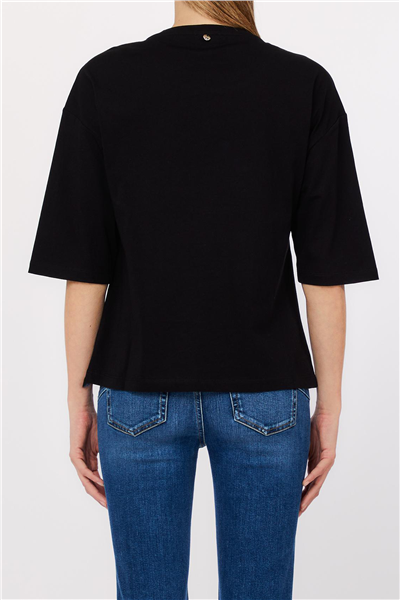 Liu Jo Ecs T-Shirt Moda M/C Kadın Bisiklet Yaka T-Shirt