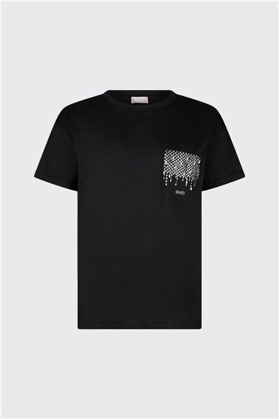 Liu Jo Ecs T-Shirt Moda M/C Kadın Bisiklet Yaka T-Shirt