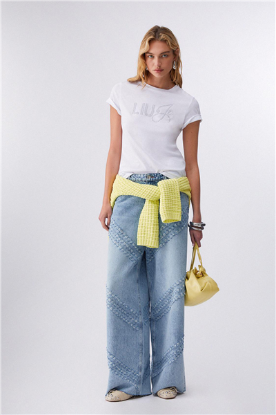 Liu Jo Ecs T-Shirt Moda M/C Kadın Bisiklet Yaka T-Shirt