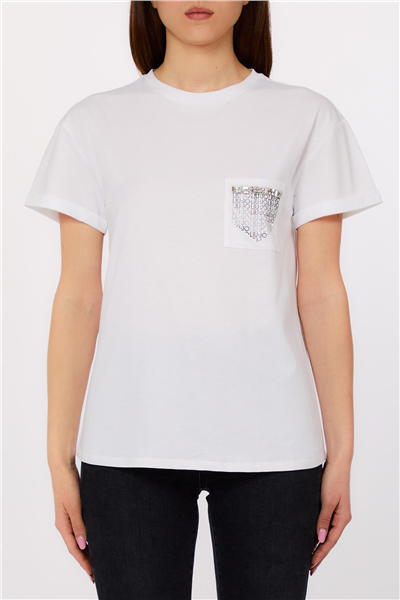 Liu Jo Ecs T-Shirt Moda M/C Kadın Bisiklet Yaka T-Shirt