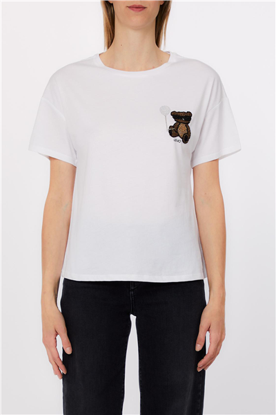 Liu Jo Ecs T-Shirt Moda M/C Kadın Bisiklet Yaka T-Shirt
