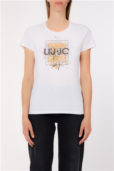 Liu Jo Ecs T-Shirt Moda M/C Kadın Bisiklet Yaka T-Shirt