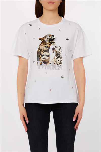 Liu Jo Ecs T-Shirt Moda M/C Kadın Bisiklet Yaka T-Shirt