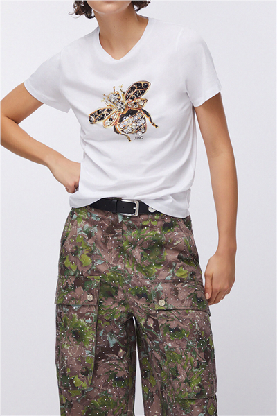 Liu Jo Ecs T-Shirt Moda M/C Kadın Bisiklet Yaka T-Shirt Çok Renkli
